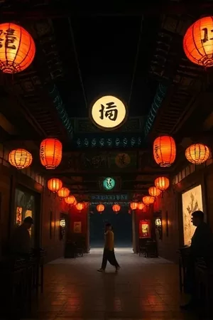 旧铁桥横跨河面，河滩上三个少年朝镜头跑来