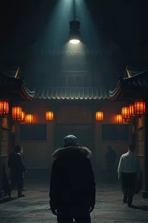 雨夜出租车窗外湿地反光，红绿灯晕成一片